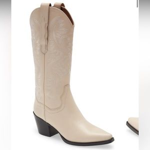 Jeffrey Campbell Dagget Western Boot👢 8 Natural/Black Leather